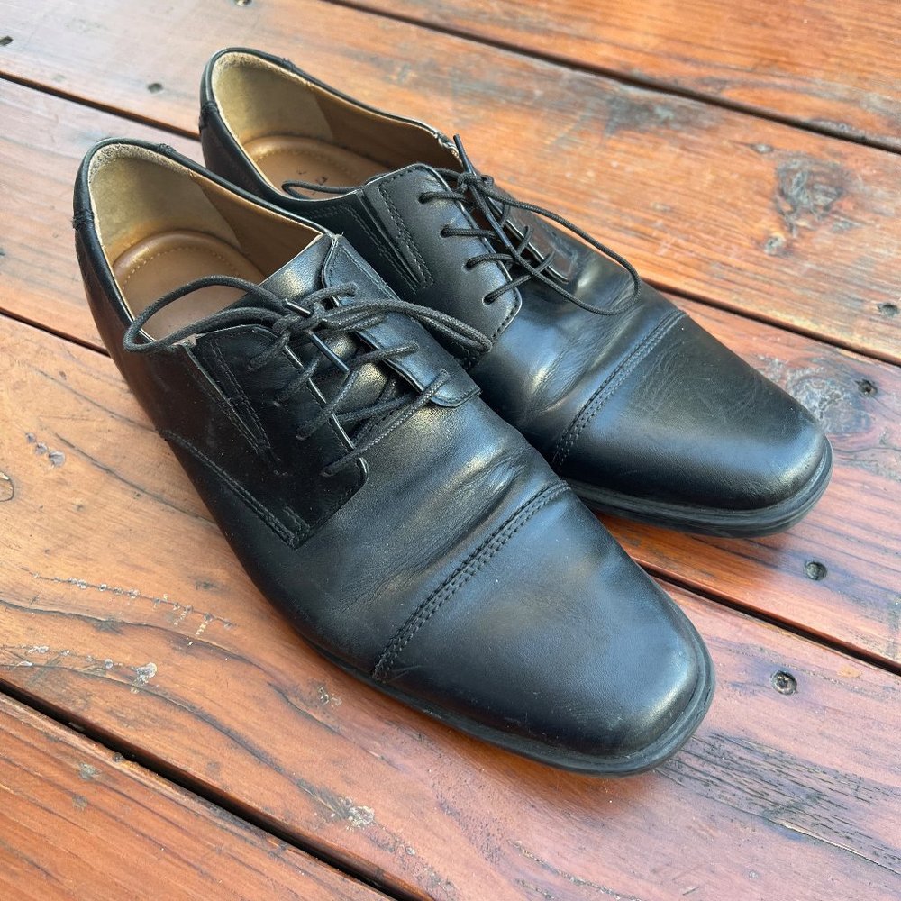 Clarks Men's Black Soft Cushion w/ Ortholite Lace Up Oxford Dress Shoes